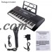 Peralng digital piano keyboard 61-Key Electronic Keyboard Kit with gift microphone Multifunction Portable easy piano keyboard with MP3 Input - Music Book Shelf & Power Adapter   